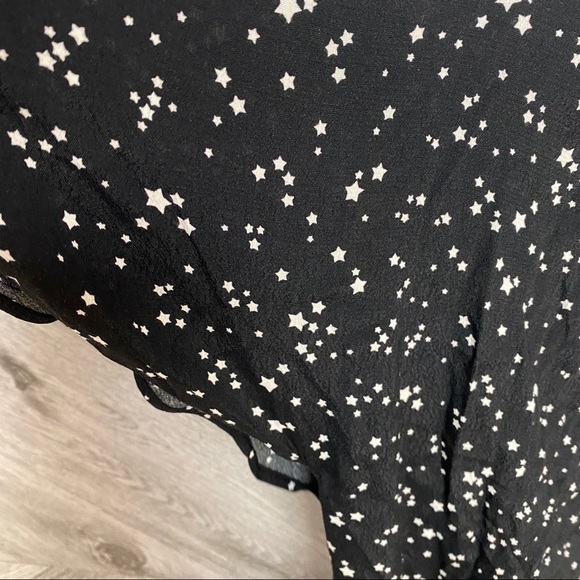 Zara | Black Star Print Ruffle Mini Dress Size Sm - Picture 9 of 15